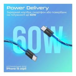 Дата кабель Promate USB-C to USB-C 1.2m Фото 2