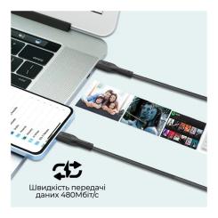 Дата кабель Promate USB-C to Lightning 2.0m Фото 4