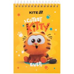 Блокнот Kite на спирали Garfield А6, 48 листов, нелинованный Фото