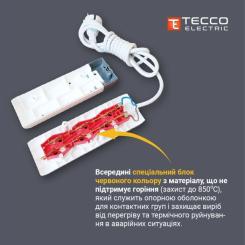 Сетевой удлинитель TECCO 5м 3 поста white Фото 4