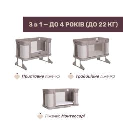 Кроватка Chicco Next2Me Forever 3 в 1 бежевий Фото 1