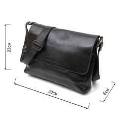 Сумка Grande Pelle Кожаная мужская Черная Фото 2