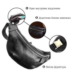 Сумка Grande Pelle Поясная Черная Фото 3