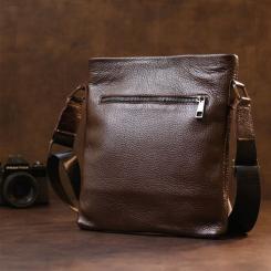 Сумка Shvigel Кожаная через плечо Коричневая Фото 9