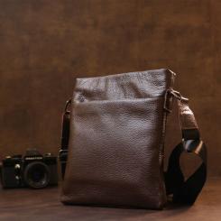 Сумка Shvigel Кожаная через плечо Коричневая Фото 8