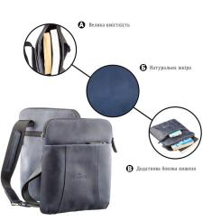 Сумка Shvigel Из винтажной кожи Синяя Фото 3