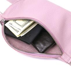 Сумка Shvigel Шкіряна бананка Лілова Фото 4