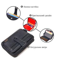 Портмоне Canpellini Из натуральной кожи Черное Фото 3