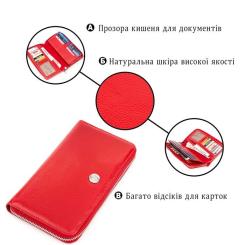 Кошелек Karya Кожаный Красный Фото 3