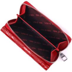 Портмоне Karya Из лакированной фактурной кожи Красное Фото 4