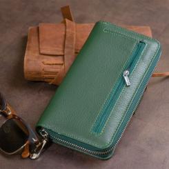 Кошелек ST Leather Из кожи унисекс Зеленый Фото 9