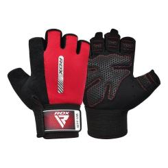 Перчатки для фитнеса RDX W1 Half Red Plus L Фото 1