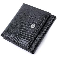 Кошелек ST Leather Из натуральной лакированной кожи Черный Фото