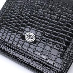 Кошелек ST Leather Из натуральной лакированной кожи Черный Фото 4