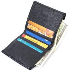 Кошелек ST Leather Из натуральной лакированной кожи Черный Фото 6