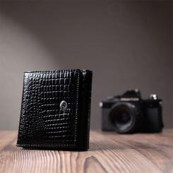 Кошелек ST Leather Из натуральной лакированной кожи Черный Фото 8
