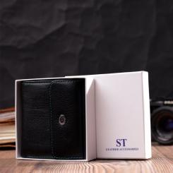 Кошелек ST Leather Из натуральной кожи Черный Фото 9