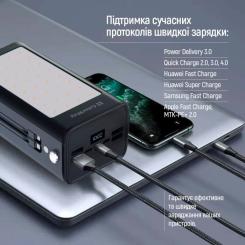 Батарея универсальная ColorWay 80 000 mAh LCD/Lamp (USB/QC3.0 + USB-C/PD/22.5W) B Фото 7