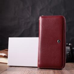 Кошелек ST Leather Из натуральной кожи Бордовый Фото 9