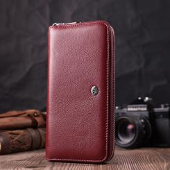 Кошелек ST Leather Из натуральной кожи Бордовый Фото 7