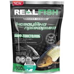 Прикормка Real Fish Silver Series Товстолоб-амур Очерет 0.9kg Фото