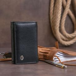 Портмоне ST Leather Из кожи Черное Фото 9