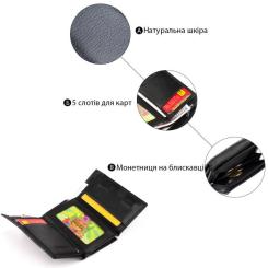 Портмоне ST Leather Из кожи Черное Фото 4