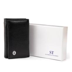 Портмоне ST Leather Из кожи Черное Фото 7
