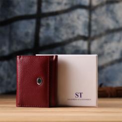 Кошелек ST Leather З натуральної шкіри Бордовий Фото 10