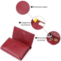 Кошелек ST Leather З натуральної шкіри Бордовий Фото 3