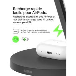 Зарядное устройство Belkin 3in1 Magnetic Pad Qi2 15W Black Фото 4