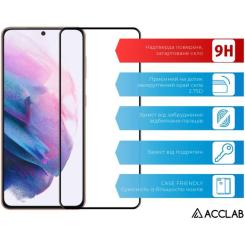 Стекло защитное ACCLAB Full Glue Samsung S21 (G991) Black Фото 2