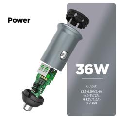 Зарядное устройство Armorstandart 2xUSB QC3.0 Grey + cable Lightning Фото 1