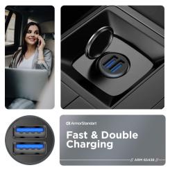 Зарядное устройство Armorstandart 2xUSB QC3.0 Grey + cable Lightning Фото 2