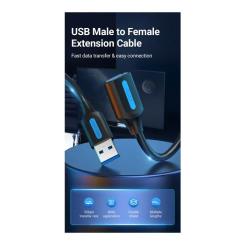 Дата кабель Vention USB 2.0 AM/AF 2.0m black Фото 1