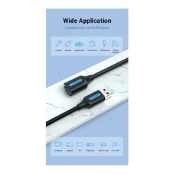 Дата кабель Vention USB 2.0 AM/AF 2.0m black Фото 2