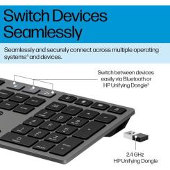 Клавиатура HP 720 Multi-Device Rechargeable Wireless/Bluetooth U Фото 1