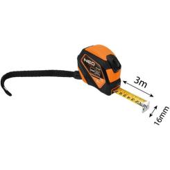 Рулетка Neo Tools 3мx16мм, с фиксатором сматывания, магнит Фото 3