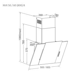 Вытяжка кухонная Pyramida NVX 60 (800) B BL Фото 5