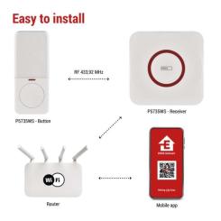 Дверной звонок EMOS беспроводной EMOS P5735WS WiFi Фото 8