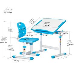 Парта со стулом Evo-kids Evo-06 Plus Blue Фото 2