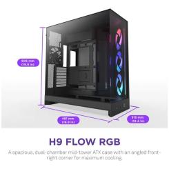 Корпус для ПК NZXT H9 Flow RGB Dual-Chamber All Black Фото 1