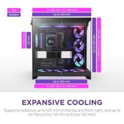 Корпус для ПК NZXT H9 Flow RGB Dual-Chamber All Black Фото 3