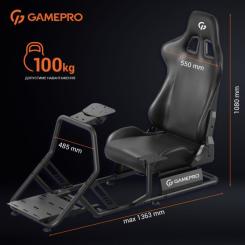 Кресло игровое GamePro RS100 із кріпленням для керма, педалей та коробки Фото 8