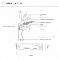 Мультитул NexTool Multi Functional Knife зелений Фото 1