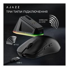 Мышка Ajazz AJ159PRO Wireless/Bluetooth/USB Charging Dock Blac Фото 10