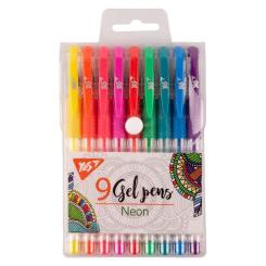 Ручка гелевая Yes набір Neon 9 штук Фото