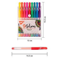 Ручка гелевая Yes набір Neon 9 штук Фото 1