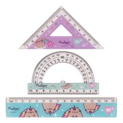 Линейка Yes набор Pusheen, линейка 15 см (3 предмета) Фото 1