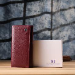 Кошелек ST Leather Из натуральной кожи Бордовый Фото 9
